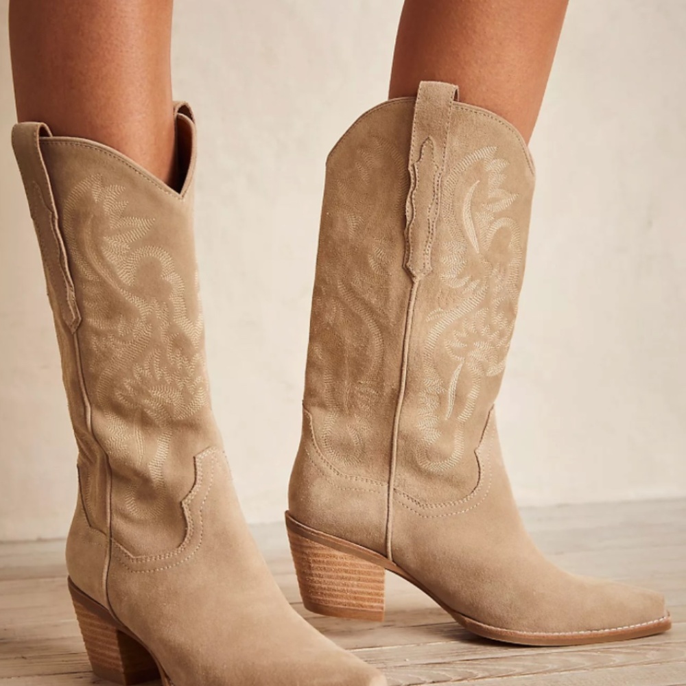Jeffrey Campbell Dagget Western Boots – Sand Suede– size 7